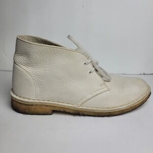 Clark's Originals Dessert Chukka Boot Off White  Women's Sz 8.5  EUC‎